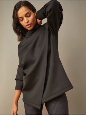 ADAY Black Split-Hem Like A Boss Pullover